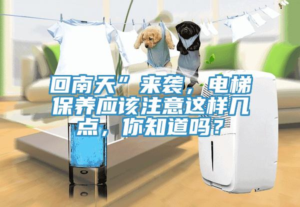 回南天”來襲，電梯保養(yǎng)應該注意這樣幾點，你知道嗎？