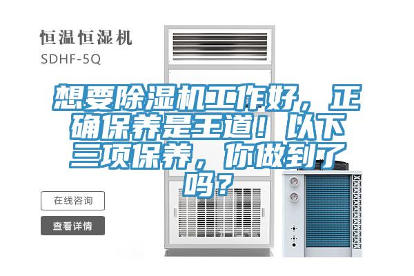 想要除濕機工作好，正確保養是王道！以下三項保養，你做到了嗎？
